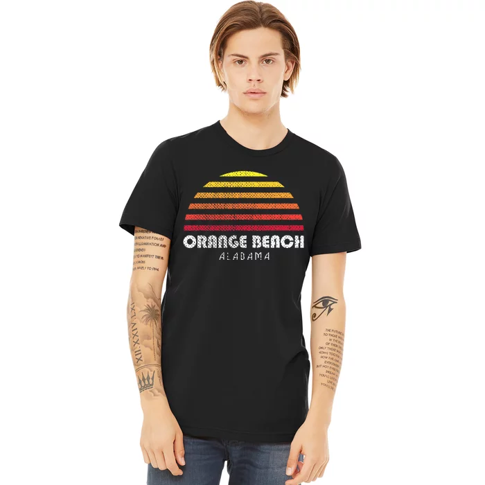 Orange Beach Alabama Retro Vintage Style Distressed Sunset Premium T-Shirt