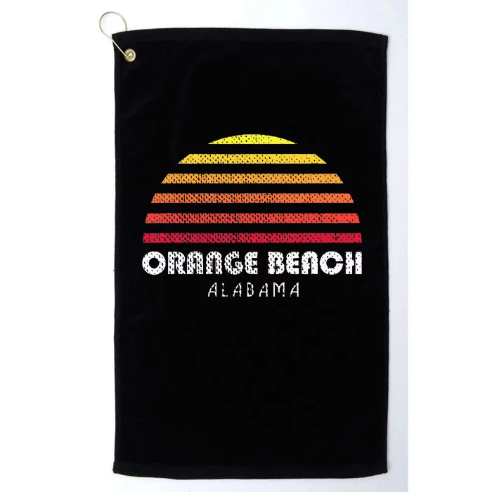 Orange Beach Alabama Retro Vintage Style Distressed Sunset Platinum Collection Golf Towel