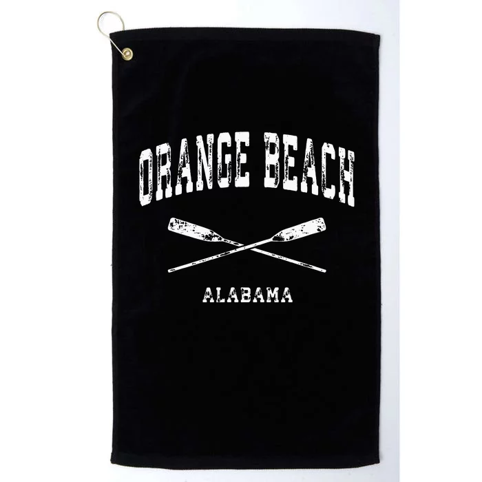 Orange Beach Alabama Vintage Nautical Crossed Oars Platinum Collection Golf Towel