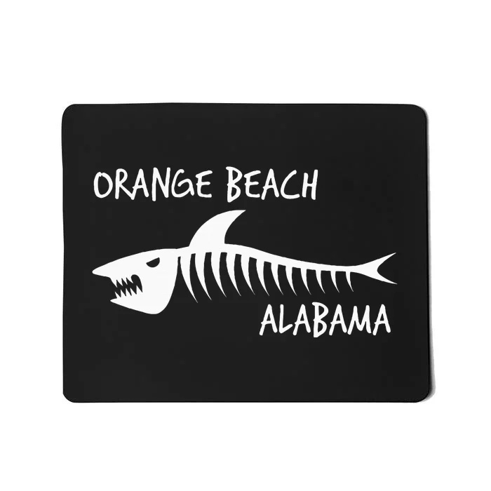 Orange Beach Alabama Shark Skeleton White Print Mousepad