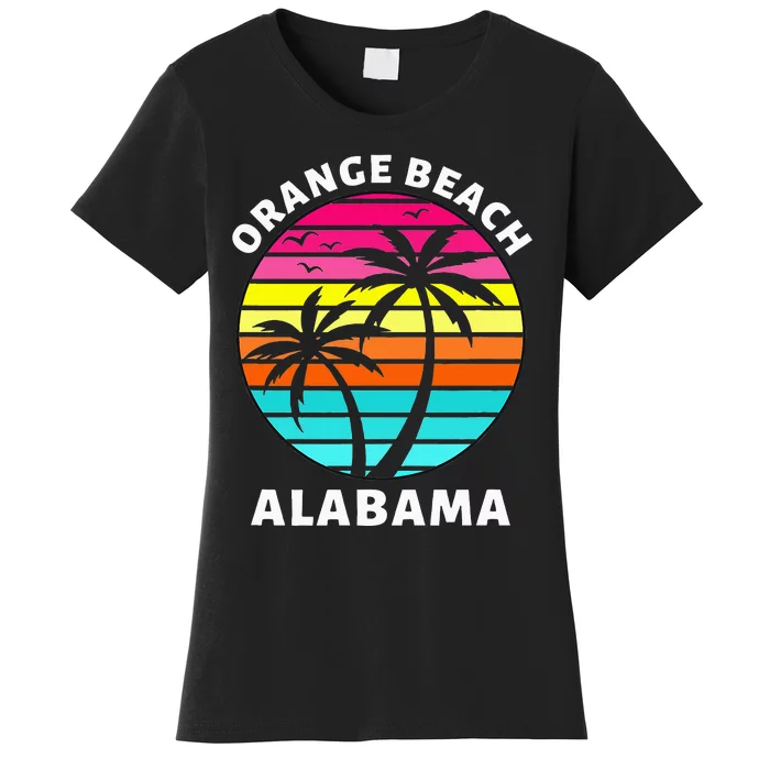 Orange Beach Alabama Sunset Palm Trees Family Vacation Women's T-Shirt