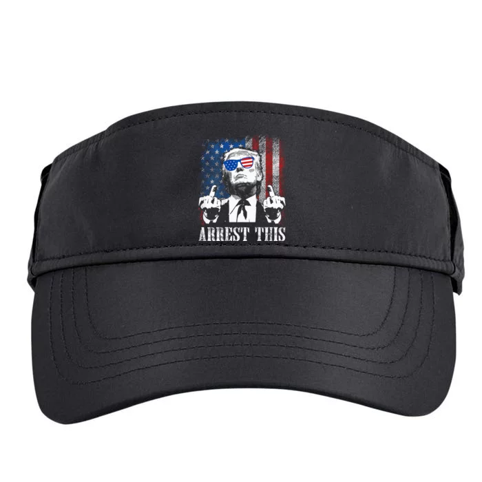 (On Back) Arrest This Trump 2024 Us American Flag Adult Drive Performance Visor