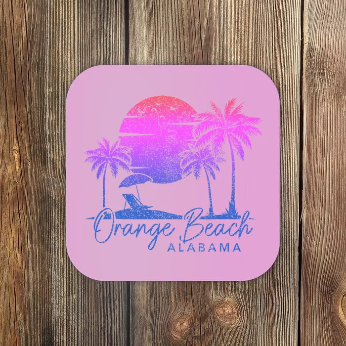 Orange Beach Alabama Surf Vintage Sunset Surfer Retro Coaster