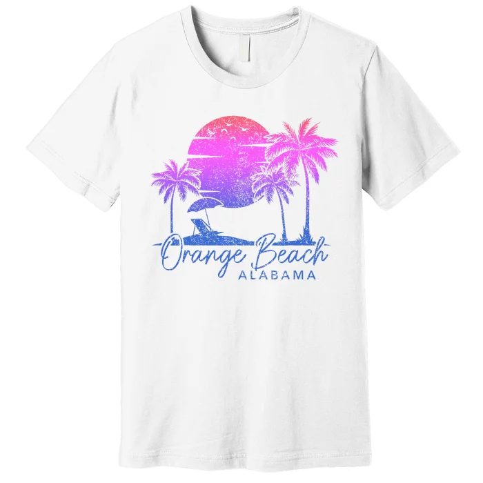 Orange Beach Alabama Surf Vintage Sunset Surfer Retro Premium T-Shirt