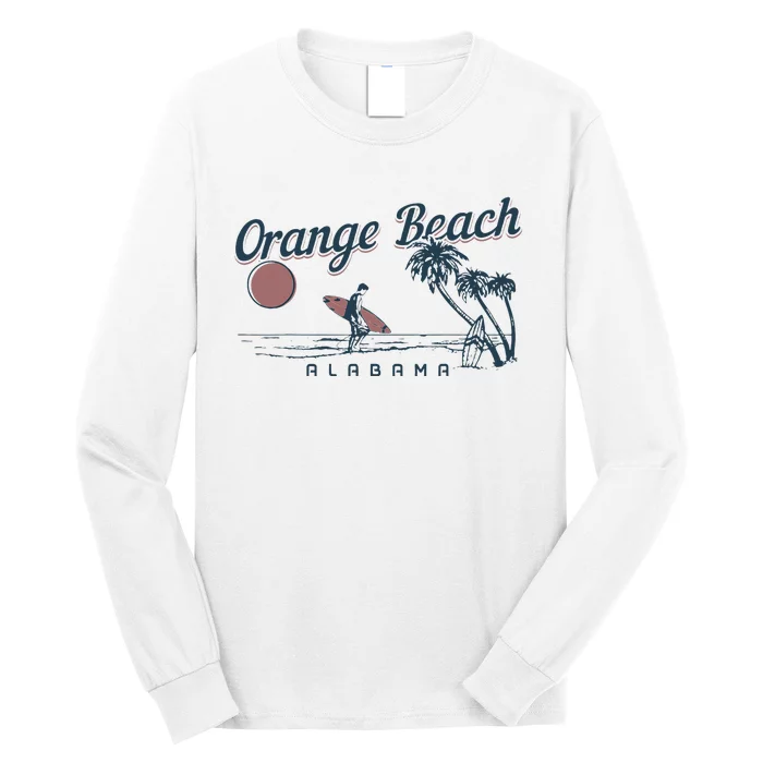 Orange Beach Alabama Surf Vintage Surfer Long Sleeve Shirt