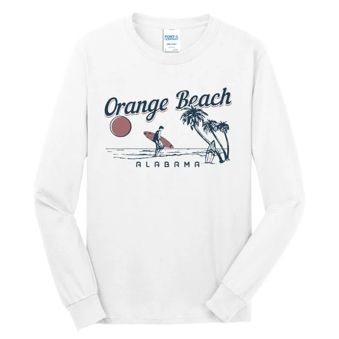 Orange Beach Alabama Surf Vintage Surfer Tall Long Sleeve T-Shirt