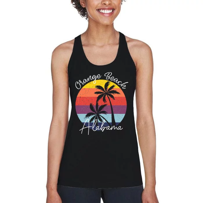 Orange Beach Alabama Vintage 80S Beach Island Surfer Gift Women's Racerback Tank