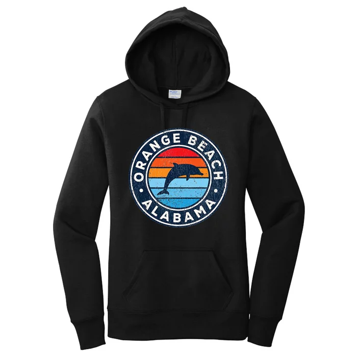 Orange Beach Alabama AL Vintage Dolphin Retro 70s Women's Pullover Hoodie