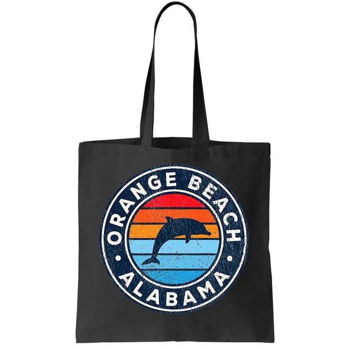 Orange Beach Alabama AL Vintage Dolphin Retro 70s Tote Bag