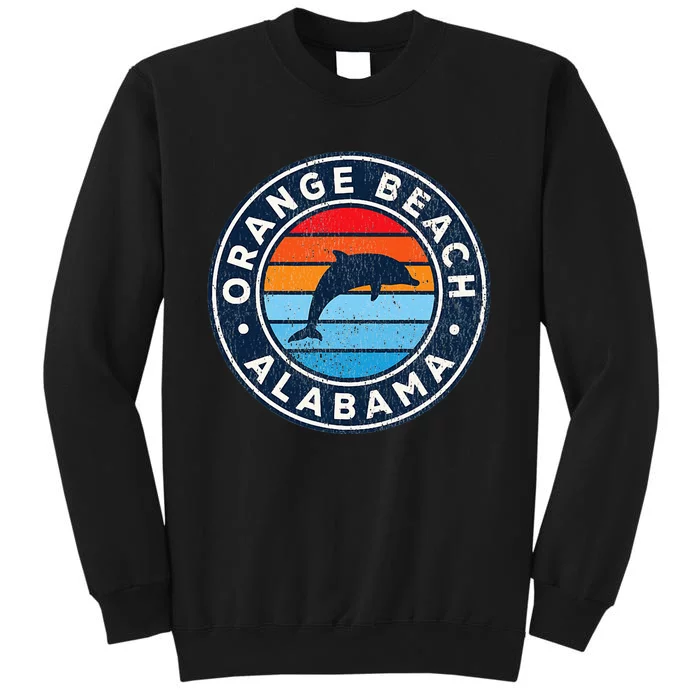 Orange Beach Alabama AL Vintage Dolphin Retro 70s Tall Sweatshirt