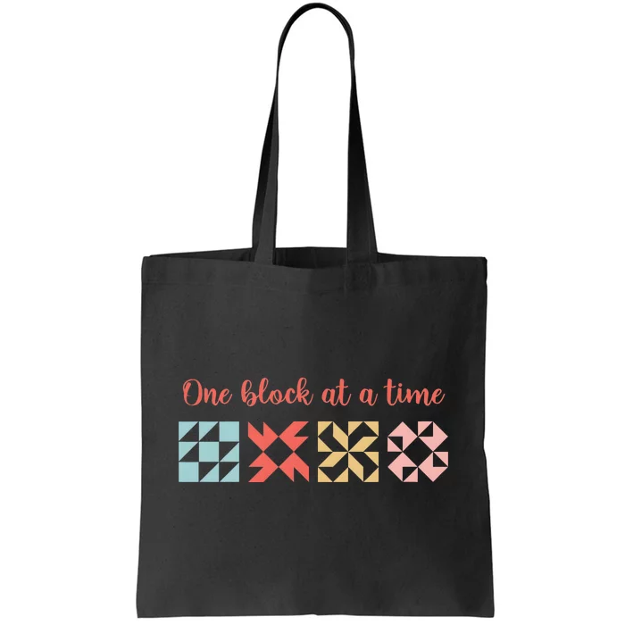 One Block At A Time Modern Quilter Tote Bag