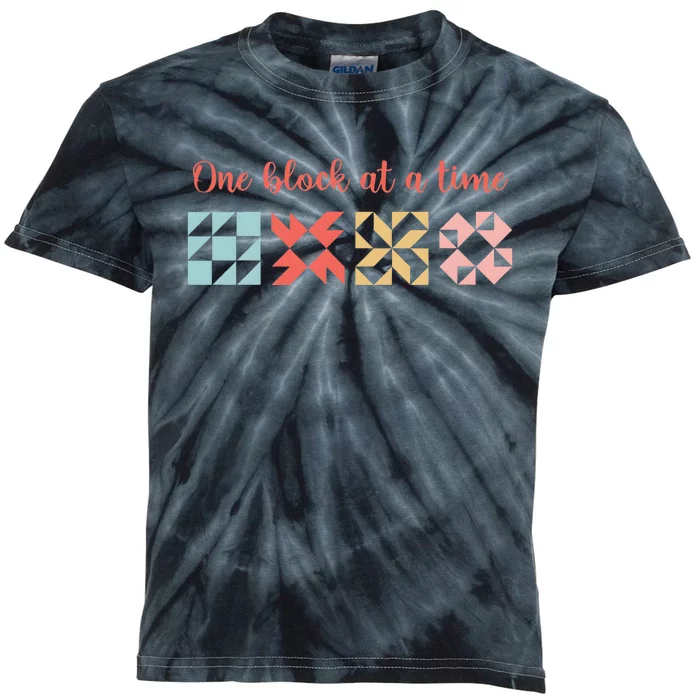 One Block At A Time Modern Quilter Kids Tie-Dye T-Shirt