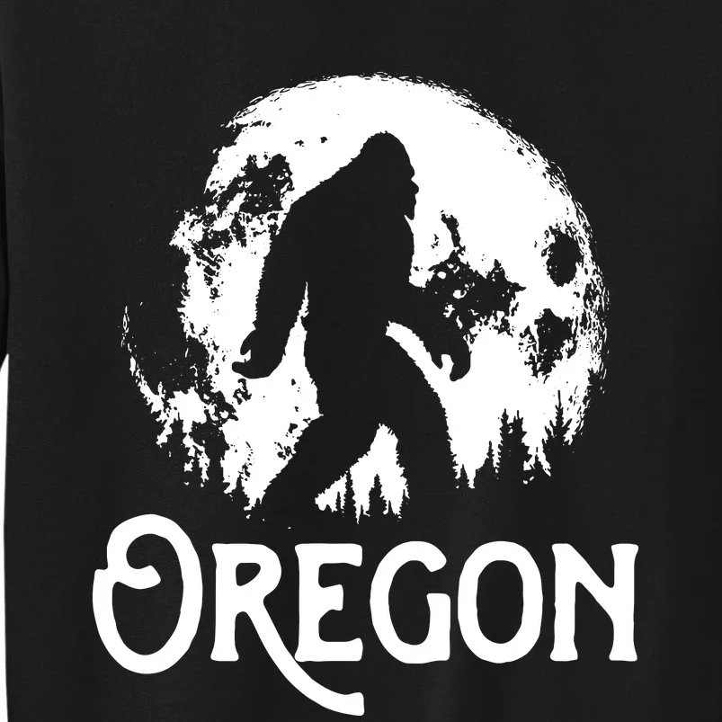 Oregon Bigfoot At Night Cool Full Moon Trees Sasquatch Tall Sweatshirt