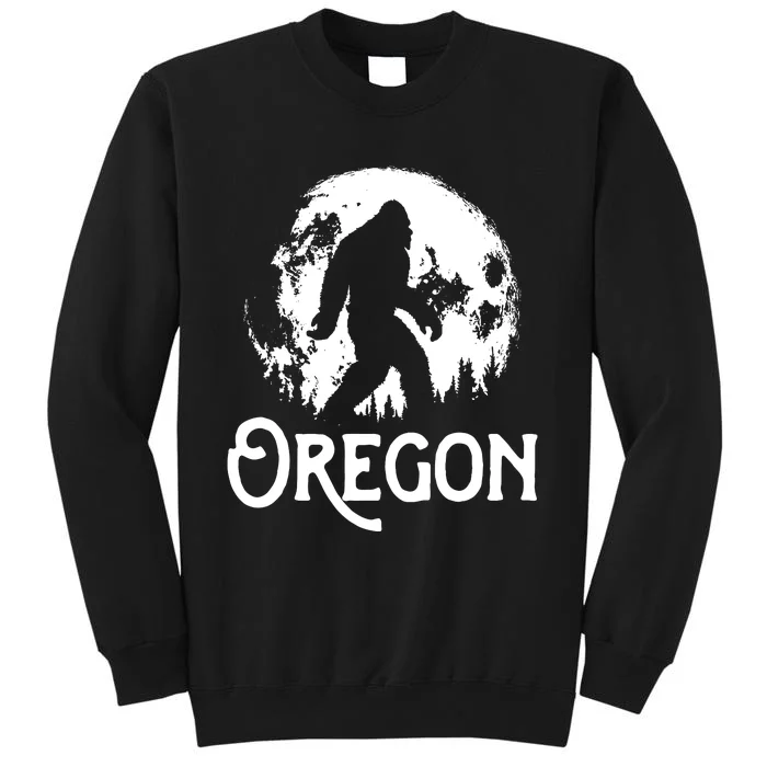 Oregon Bigfoot At Night Cool Full Moon Trees Sasquatch Tall Sweatshirt