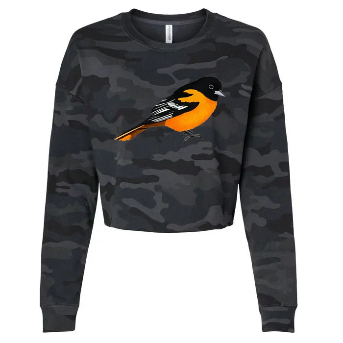 Oriole Bird Birdlover Birdwatcher Ornithologist Biologist Cropped Pullover Crew