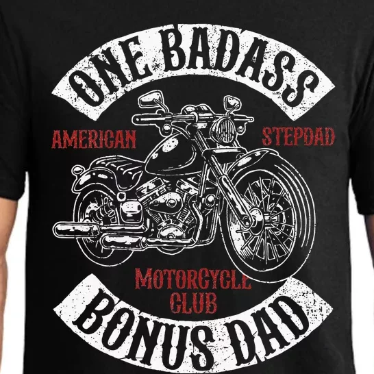 One Badass Bonus Stepdad Biker Motorcycle Step Dad Gift Idea Pajama Set