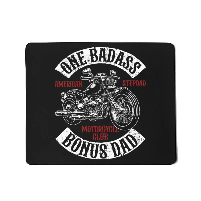 One Badass Bonus Stepdad Biker Motorcycle Step Dad Gift Idea Mousepad