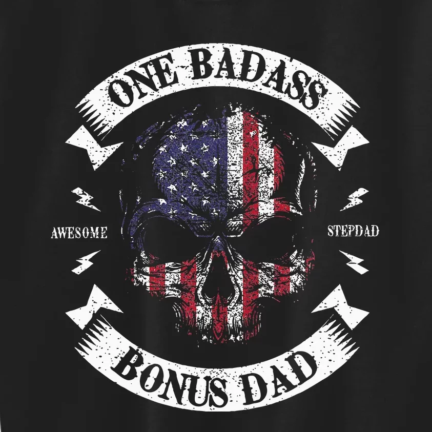 One Badass Bonus Stepdad Birthday Step Dad Kids Sweatshirt