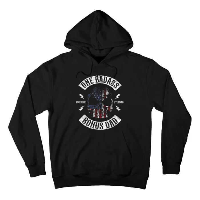 One Badass Bonus Stepdad Birthday Step Dad Fathers Day Gift Hoodie