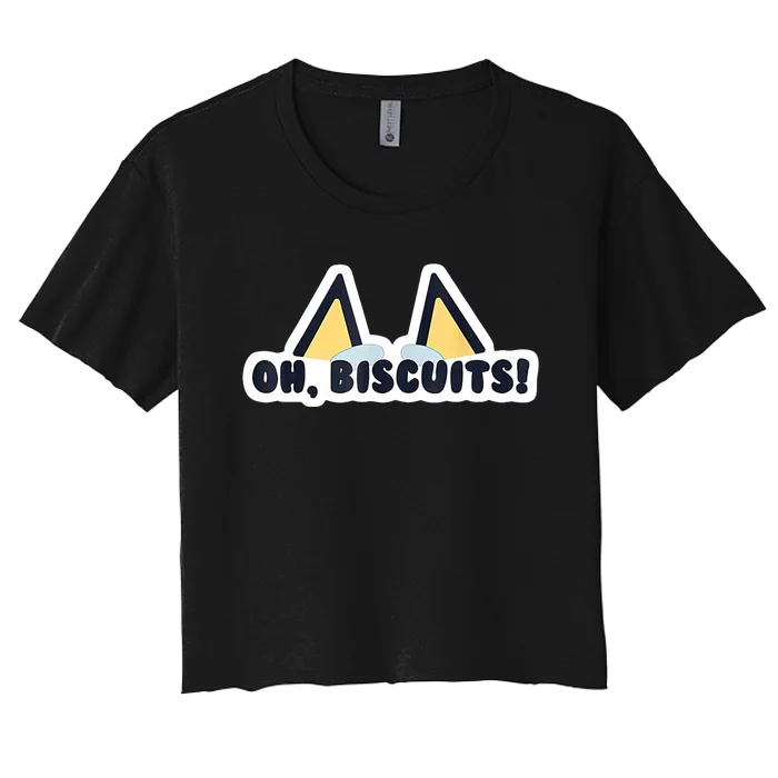 Oh Biscuits Blue Heeler Dog Dad Family Costume Women's Crop Top Tee