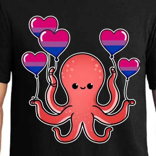 Octopus Balloon Bisexual Pride Gift Pajama Set