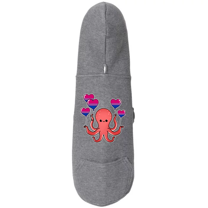 Octopus Balloon Bisexual Pride Gift Doggie 3-End Fleece Hoodie