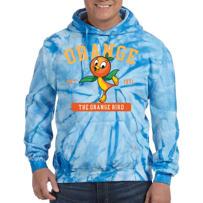 Orange Bird Beach Summer Vacation Flower And Garden Tie Dye Hoodie