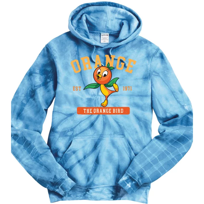 Orange Bird Beach Summer Vacation Flower And Garden Tie Dye Hoodie