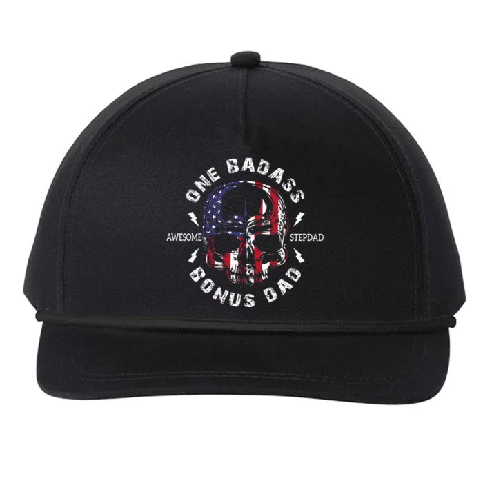 One Badass Bonus Stepdad Birthday Step Dad Fathers Day Snapback Five-Panel Rope Hat