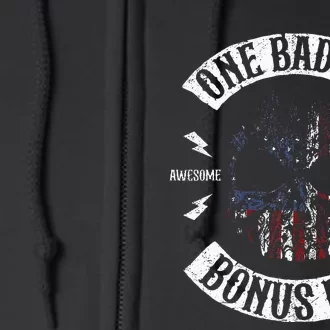 One Badass Bonus Stepdad Birthday Step Dad Fathers Day Gift Full Zip Hoodie