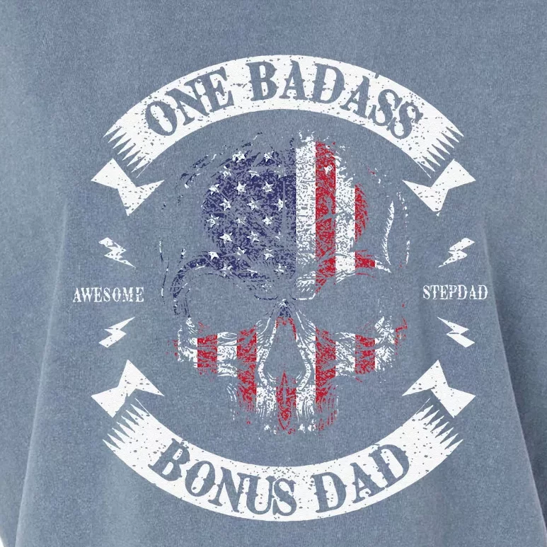 One Badass Bonus Dad Birthday Step Dad Fathers Day Gift Garment-Dyed Women's Muscle Tee