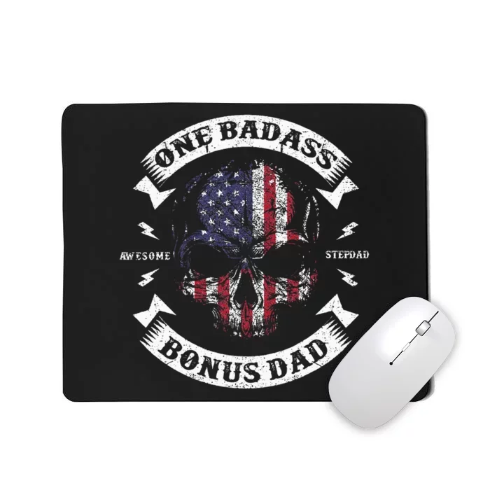 One Badass Bonus Dad Birthday Party Funny Skull Father's Day Mousepad