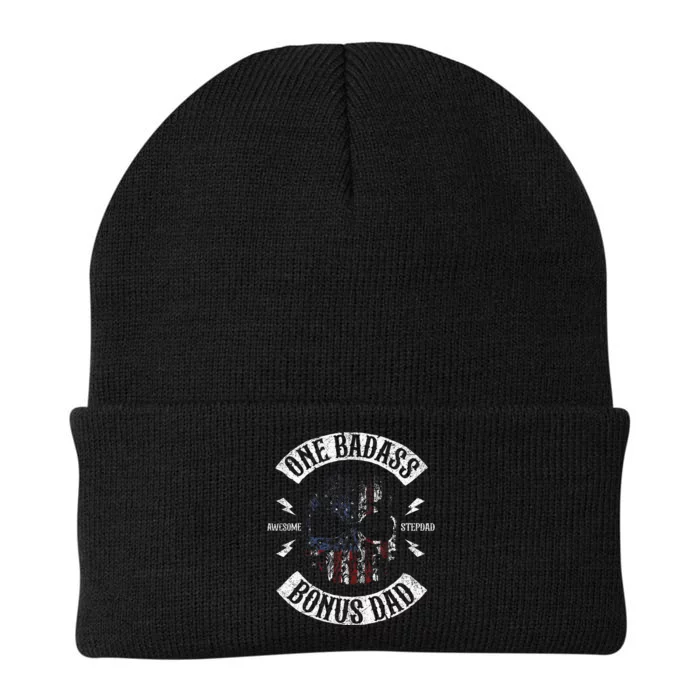 One Badass Bonus Stepdad Birthday Step Dad Fathers Day Gift Knit Cap Winter Beanie