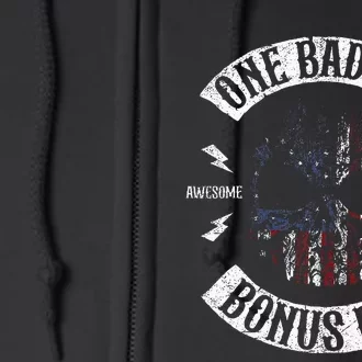 One Badass Bonus Stepdad Birthday Step Dad Fathers Day Gift Full Zip Hoodie