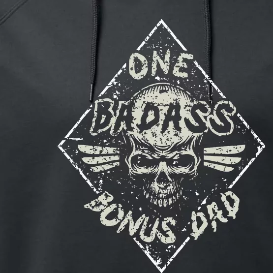 One Badass Bonus Dad Performance Fleece Hoodie