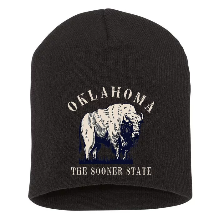 Oklahoma Bison Buffalo Short Acrylic Beanie