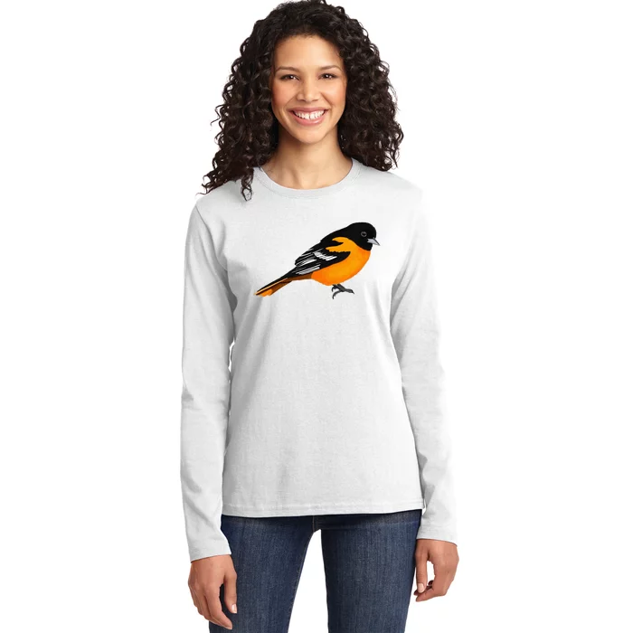 Oriole Bird Birdlover Birdwatcher Ornithologist Biologist Ladies Long Sleeve Shirt