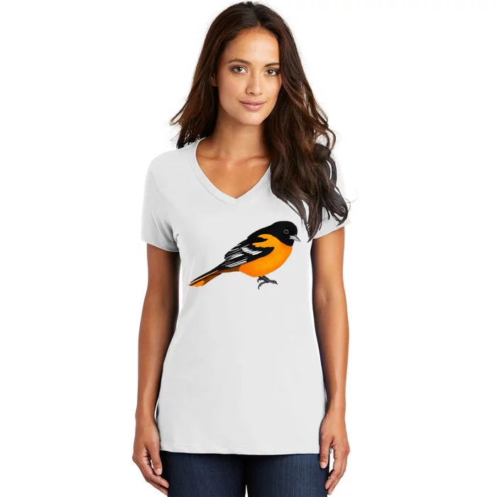 Oriole Bird Birdlover Birdwatcher Ornithologist Biologist Women's V-Neck T-Shirt