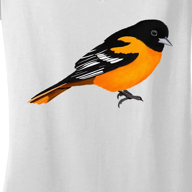 Oriole Bird Birdlover Birdwatcher Ornithologist Biologist Women's V-Neck T-Shirt