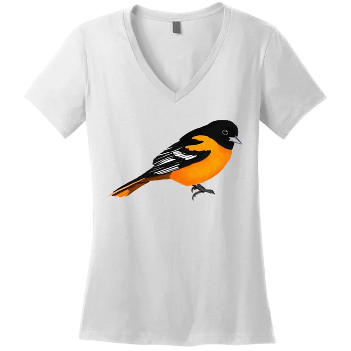 Oriole Bird Birdlover Birdwatcher Ornithologist Biologist Women's V-Neck T-Shirt