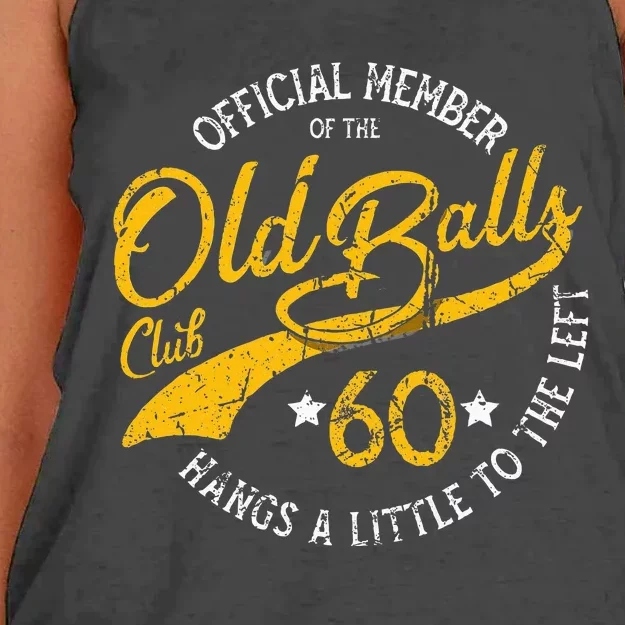 Old Balls Club 60th Over The Hill Birthday Women's Knotted Racerback Tank