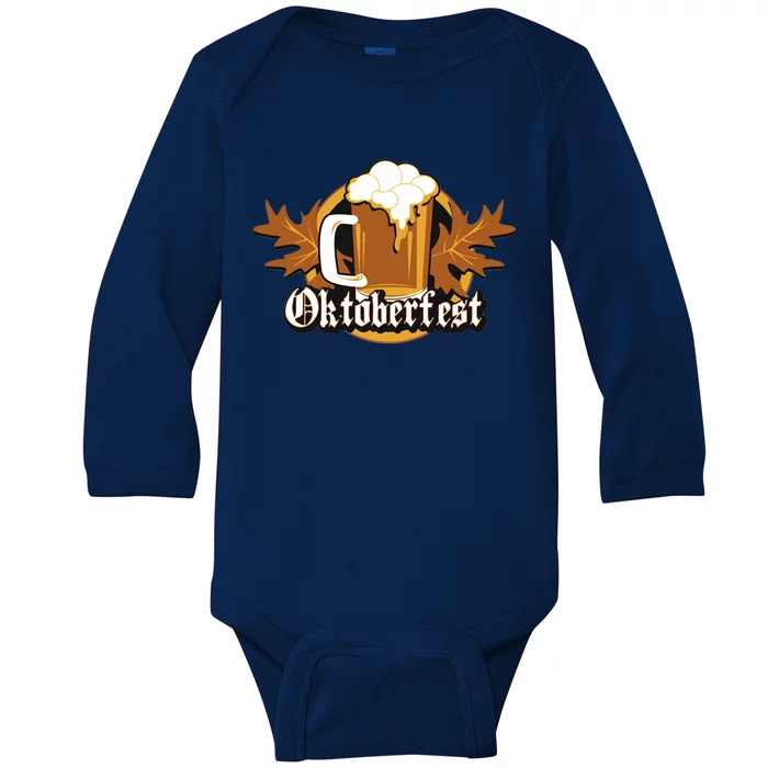 Oktoberfest Beer Celebration Logo Baby Long Sleeve Bodysuit