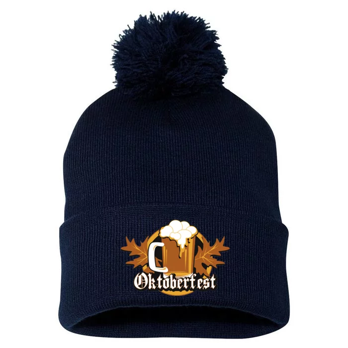 Oktoberfest Beer Celebration Logo Pom Pom 12in Knit Beanie