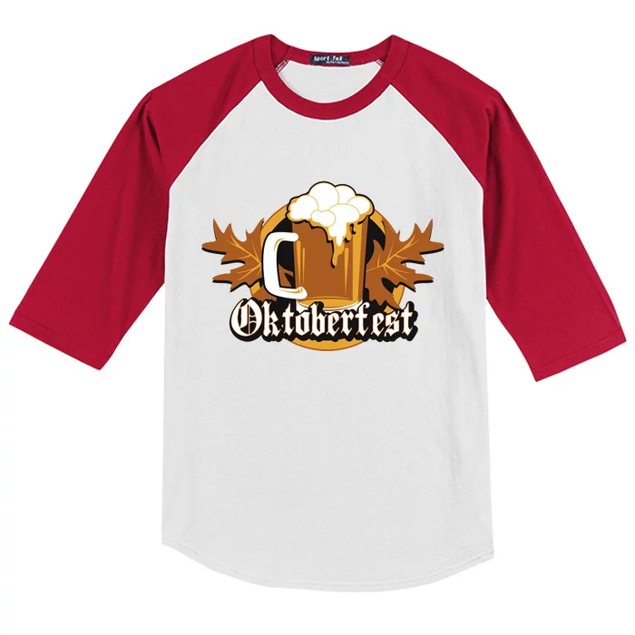 Oktoberfest Beer Celebration Logo Kids Colorblock Raglan Jersey