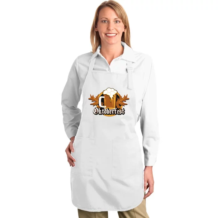 Oktoberfest Beer Celebration Logo Full-Length Apron With Pocket