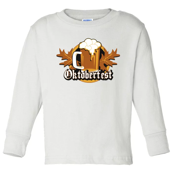 Oktoberfest Beer Celebration Logo Toddler Long Sleeve Shirt