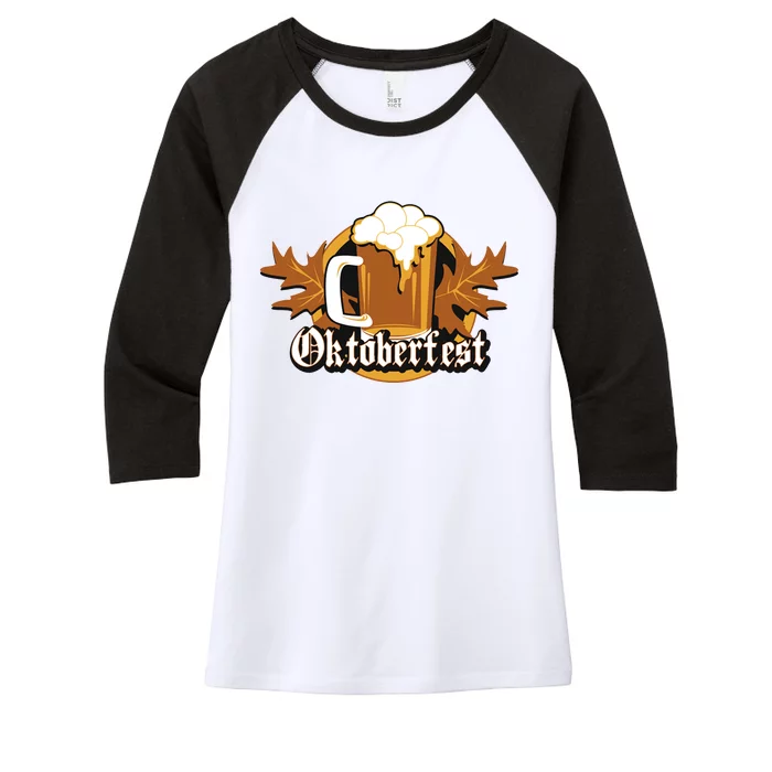 Oktoberfest Beer Celebration Logo Women's Tri-Blend 3/4-Sleeve Raglan Shirt