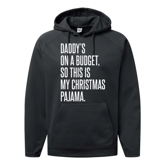 On Budget Christmas Pajama Holiday Family Daddy Excuse Performance Fleece Hoodie