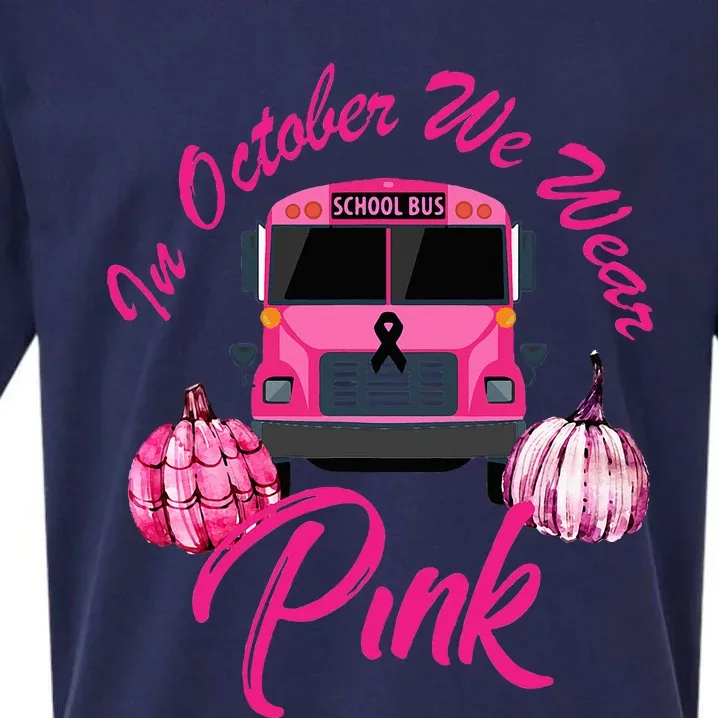 October Breast Cancer Awareness Pumpkin Halloween Sueded Cloud Jersey T-Shirt