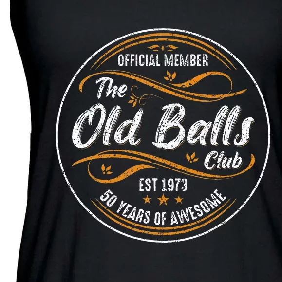 Old Balls Club 50th Birthday Funny 50 Years Ladies Essential Flowy Tank